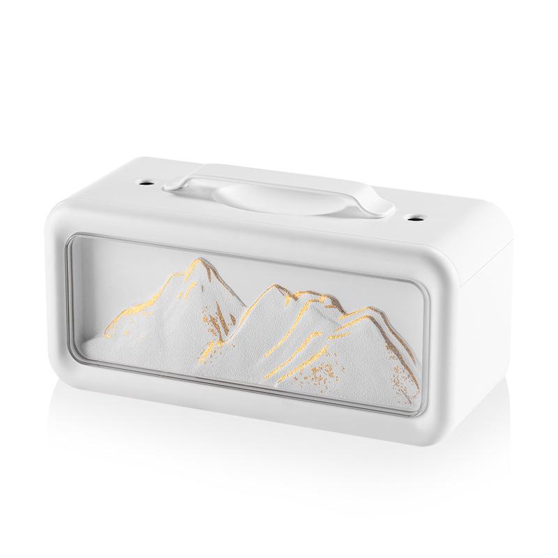 Creative USB Snow Mountain Humidifier: Dual Spray, Large Mist Output, with Ambient Light for Home or Bedroom