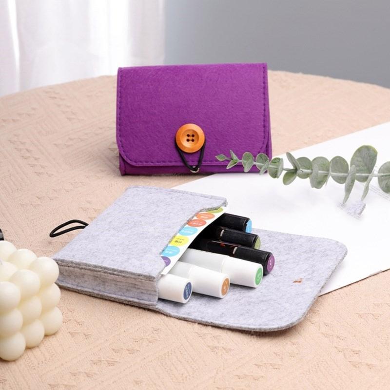 Tragbare Aufbewahrungstasche Filzetui für ätherische Ölflaschen Reise Rollerflaschen Aufbewahrungsorganizer