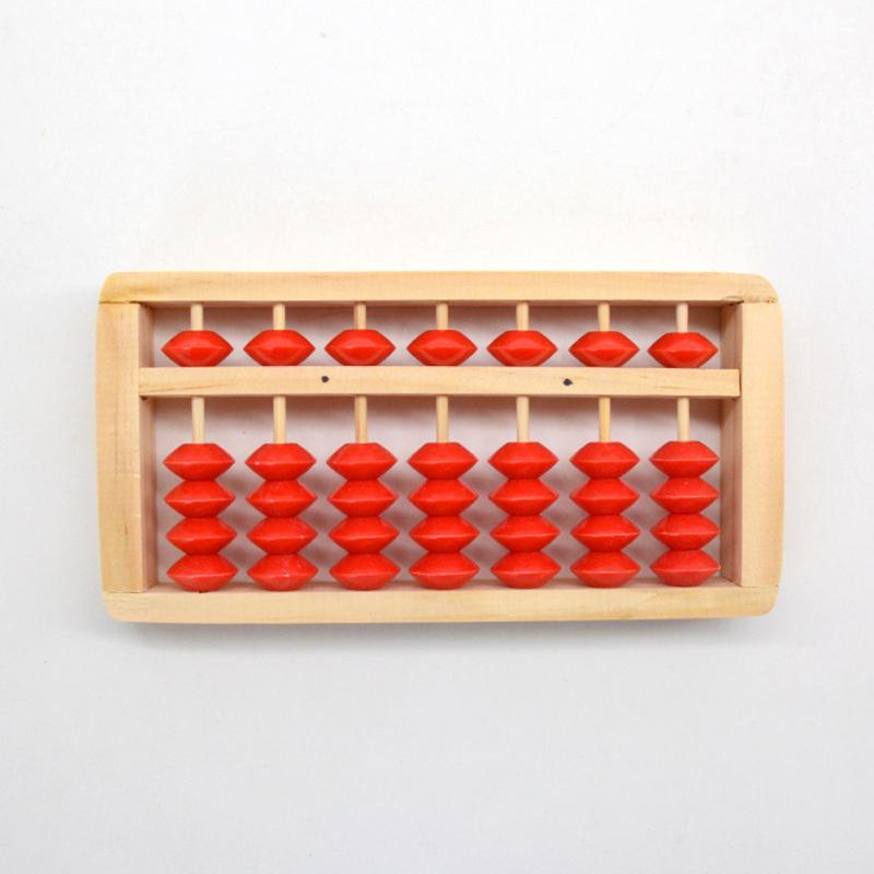 7 Column 5-bead Wooden Abacus For Children Small Lightweight Math Arithmetic Calculating Tool For