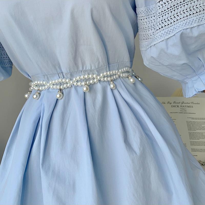 Letní Oblečení Doplňky Střapec Imitace Perly Pás Pro Ženy Vintage Vzor Břišní Tanec Pasový Řetízek Doplňky k Šatům