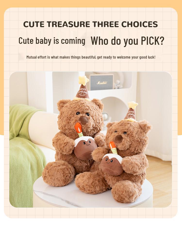 Adorable Cake Teddy Bear Plush Toy for Kids – Comforting Companion Doll