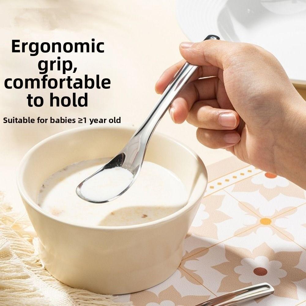 Thick Handle Outdoor Camping Tableware Lightweight Kids Long Handled Soup Spoon