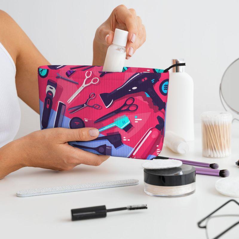 Salon Hair Dressing Tool Pattern Cosmetic Bag Women Large Capacity Makeup Organizer Cosmetic Case Portable Storage Toiletry Bags