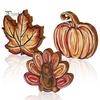 Thanksgiving Party Decor Accessories 3Pcs Wooden Block Signs, Fall Pumpkin Turkey Maple Leaf Tabletop Display Ornaments Decor, Farmhouse Tiered