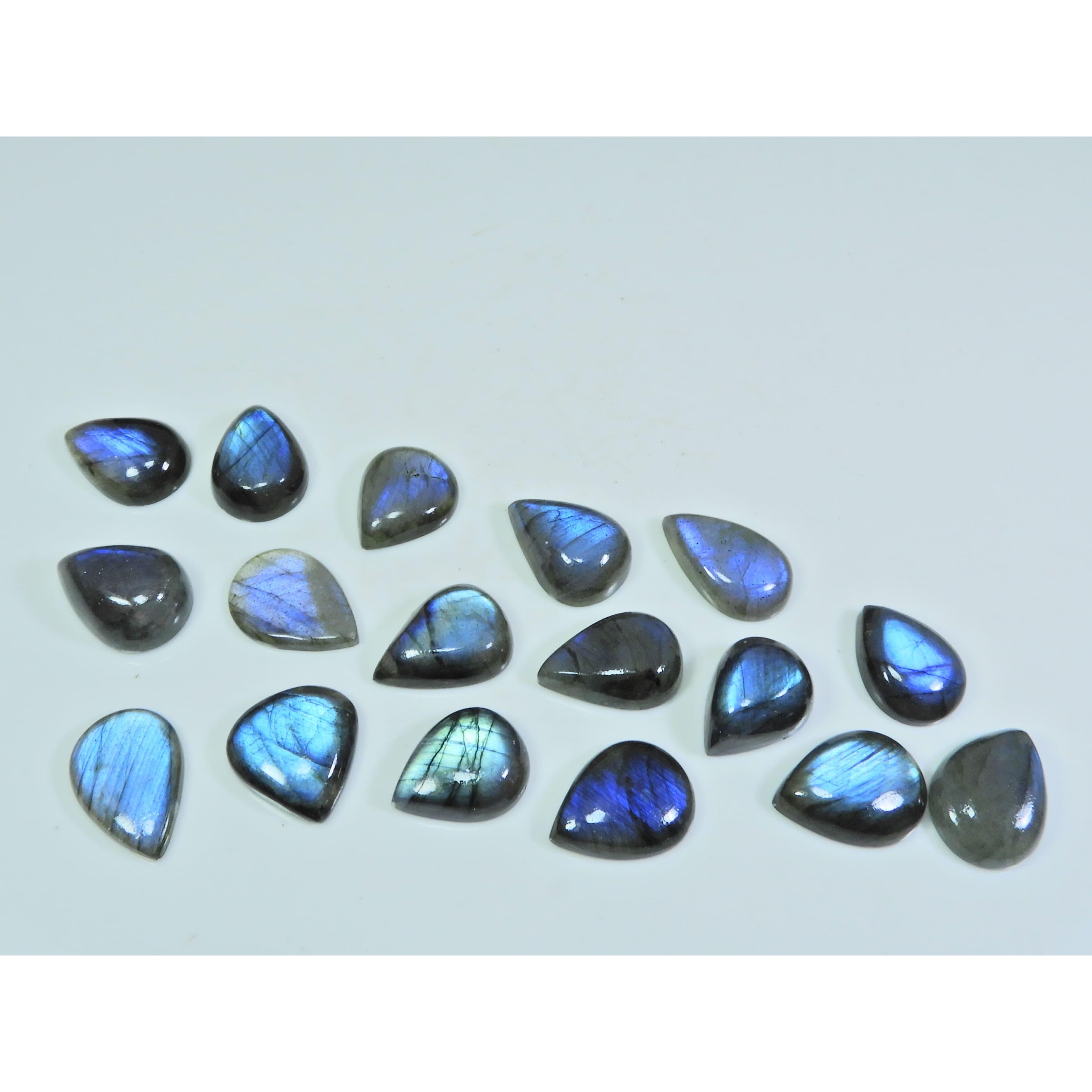 

12X15-13X18MM Natural Blue Labradorite Pear Cabochon Gemstone 17Pcs Lot SY-313