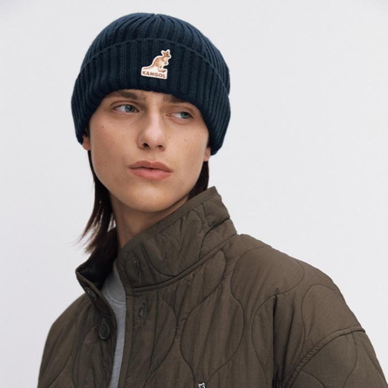 KANGOL Gorro Azul Marinho com Logo em Patch 3673