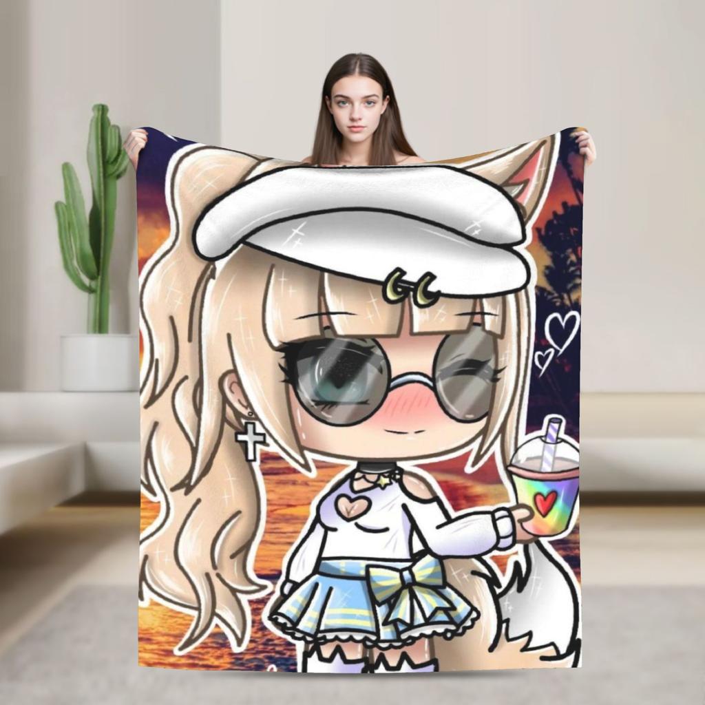Měkká deka Kempování Gacha life v kouzelném lese Ložní prádlo Přehozy Flanelová přehoz na postel Do obývacího pokoje Pohodlný potah na pohovku