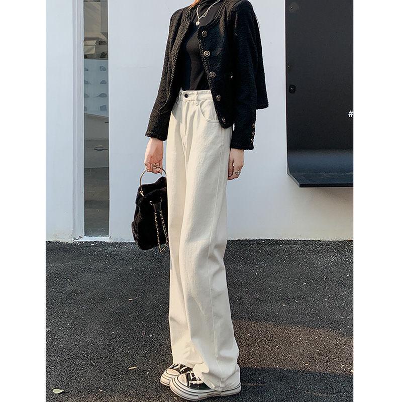 Damen Jeans mit hoher Taille und weitem Bein - Sommer 2025, Locker & Schlankmachend, Bodenlang