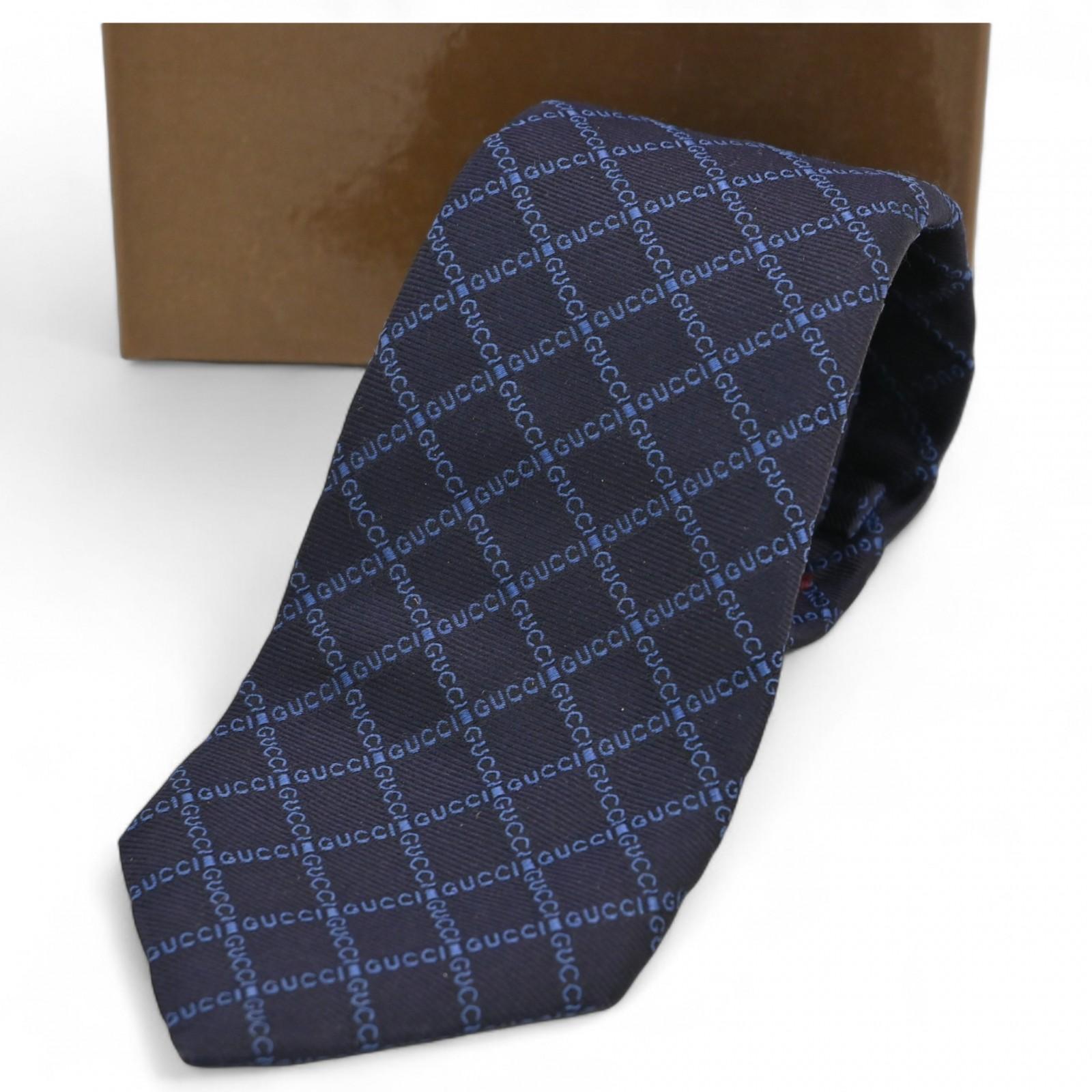 

Auth GUCCI Logo Silk Jacquard Tie Navy Men’s gu7802gr