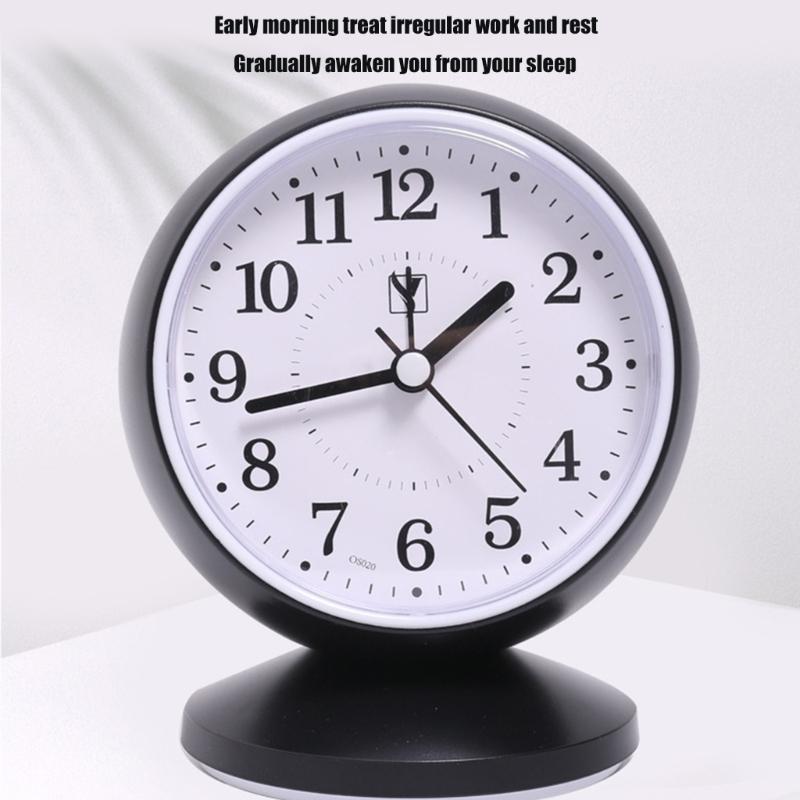 Childrens Bedroom Clock with Quiet Mechanism and Simple Time Display Minimalists Battery Operated Analog Alarm Clock