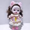 28cm Cute Doll with Cute Expression, Full Body Joints, Changeable Clothes, Girl Toy Gift