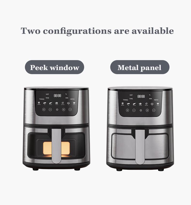 7L Stainless Steel Smart Air Fryer with Visible Cooking Window - Large Capacity Household Model, US Standard