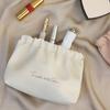 Solid Color Shrapnel Bag PU Leather Data Cable Storage Bag Lipstick Cosmetic Bag