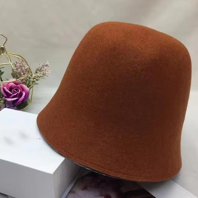 Winter Hats For Women Casual Short Brim Floppy Warm Wool Cloche Hat Elegant Lady Street Hat Temperament Wild Fisherman Hat
