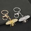 Keychain Pendant Zinc Alloy Rhinestones Bee Shape Key Chain with Lobster Clasp Easy to Hang Key Holder Backpack Car Accessory