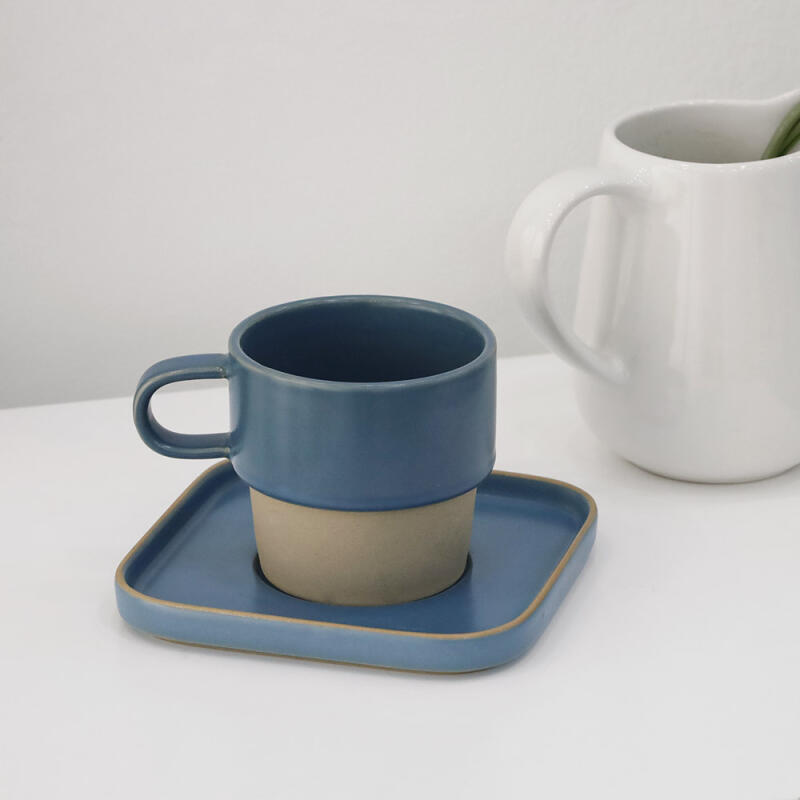Cozy Stone Mug Set (Glass + Saucer)
