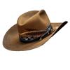 Cappello da Cowboy in Feltro di Pecora, Colore Unico con Cappello Decorativo in Feltro