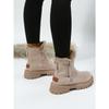 Women's Snow Boots Autumn and Winter European and American Cross-border New Large-size Velvet Thick-soled Thermal Cotton Shoes Martin Boots