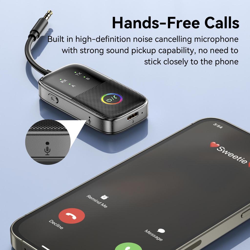 New Bluetooth Receiver Transmitter Two-in-One AUX Car Hands-free Audio Adapter