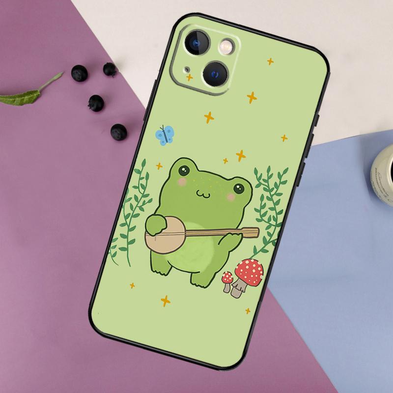 Cottagecore Frog Mushroom Aesthetic Phone Case For iPhone 11 12 13 14 16 15 Pro Max Mini 7 8 Plus X XR XS Max Bumper Cases Cover