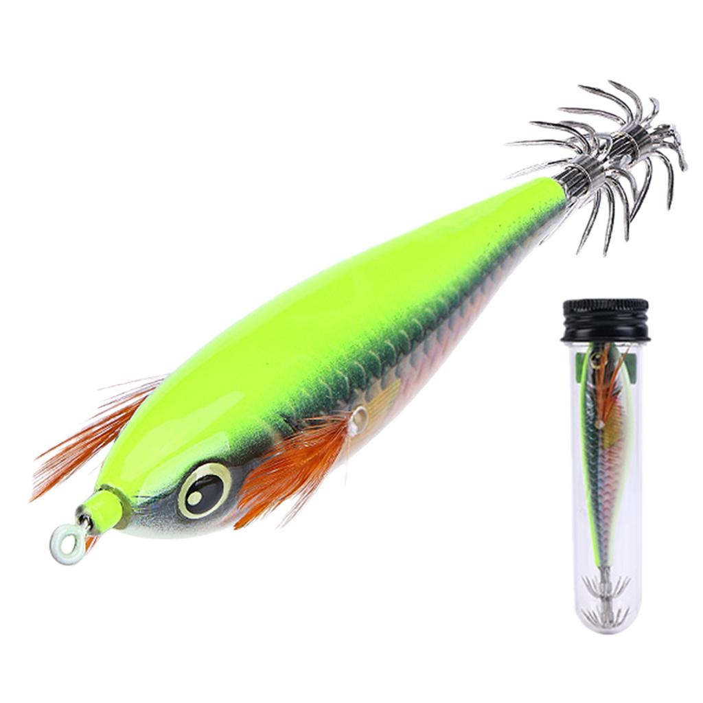 Fishing Squid Jigs Cuttlefish Lures Double-Layer Rust-Proof Luminous Shrimp Prawn Sleeve Jig Hooks for Saltwater Fishing
