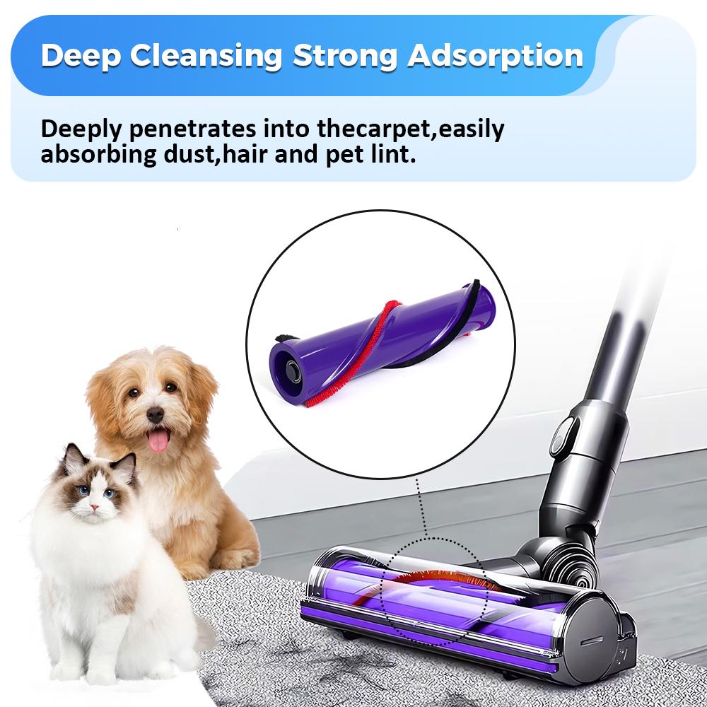 Direct Drive Brush Replacement for Dyson V6 V8 V10 V11 Cordless Stick Vacuum Cleaner Roller Brush Parts Floor Brush Head Tools