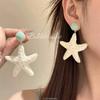 Dopamine Color Circle Earrings Women's Summer Personality Sweet Versatile Silver Needle Earrings Fashion Design Contrasting Color Earrings