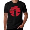 Red Moon Cat TShirt Holiday Simple Tee Shirt