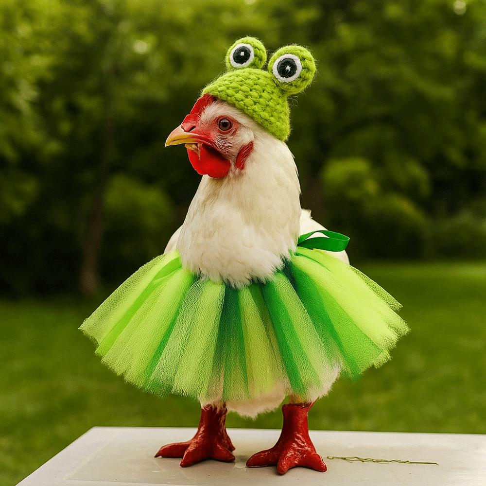 Adjustable Porch Goose Costume Hand-Hooked with Hat Halloween Goose Decoration Colorful Christmas Duck Outfits Seasonal Decor