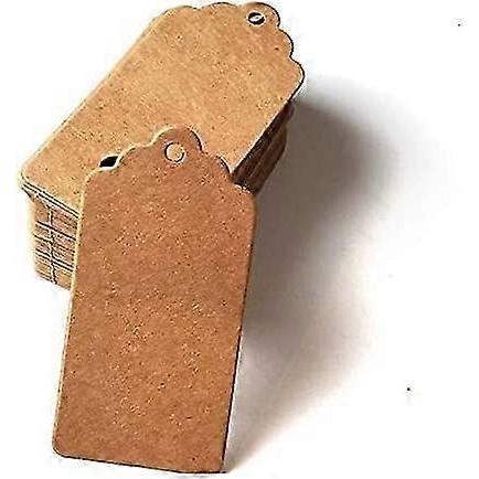 100 PCS Kraft Paper Gift Tags with 100 Feet Natural Jute Twine for Wedding Brown Rectangle Craft Hang Tags