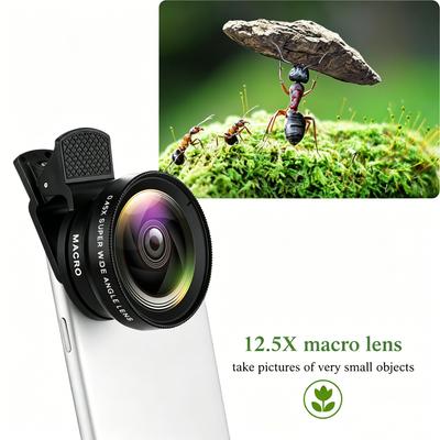 Τηλέφωνο Κινητό Universal Wide 0,45X 12,5X Angle HD Macro φακός για iPhone Android