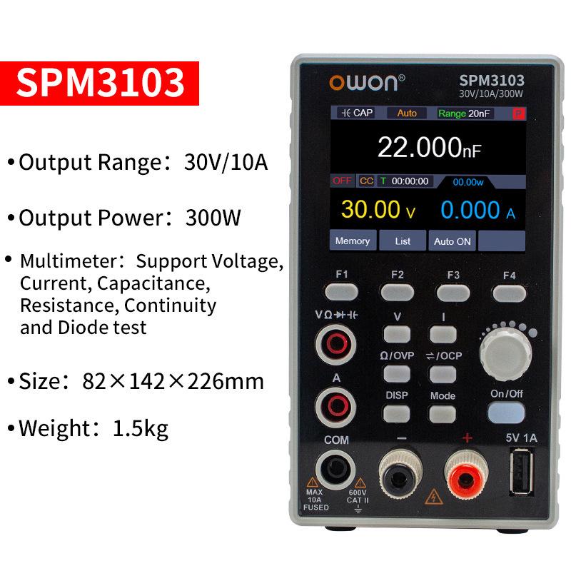 OWON Lili Pu SPM Series Programmable DC Power Supply & 4.5-Digit Multimeter (Models: 3051, 3103, 6103)