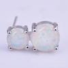 White Gold White Stud Earrings Pendant Round Earrings Opal Jewelry
