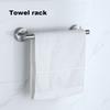 Silver Black Robe Hook Towel Rails Bar Rack Shelf Tissue Paper Holder Stainless Steel Bathroom Hardware Set Drill Accessories