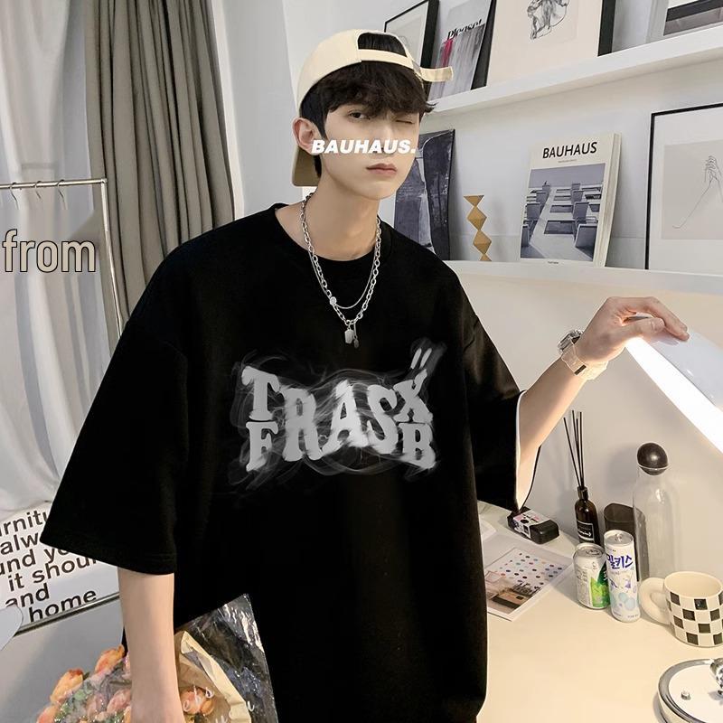 

Мужская пике-футболка оверсайз премиум-класса - Трендовая американская уличная одежда XXL (140-165) чёрный