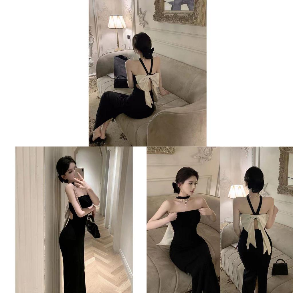 Basic Polyester Spaghetti Strap Dress With Side Slit For Summer Casual Wear