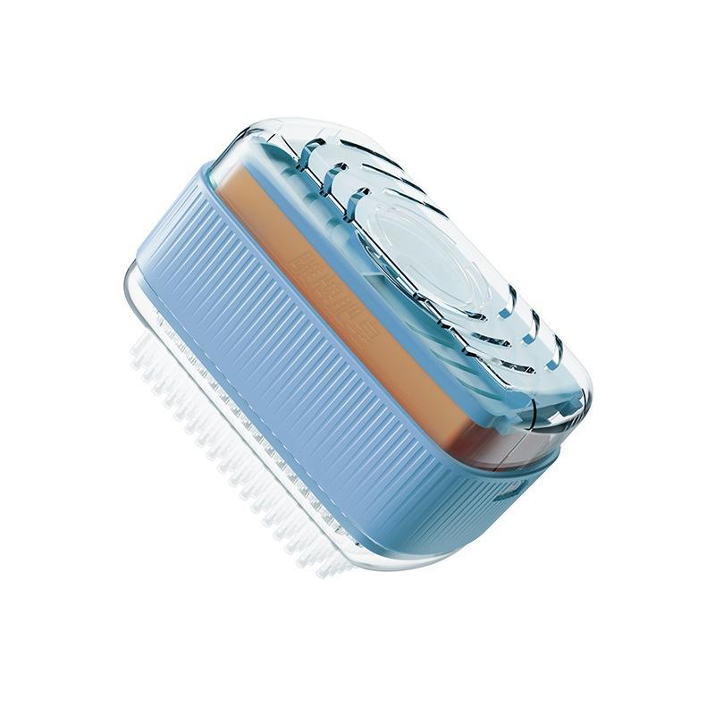 

Multifunctional Soap Box Bathroom Roller Brush Type Soap Dish Holder Laundry Soap Drain Box Non-slip Foam Bubbler For Washing синий