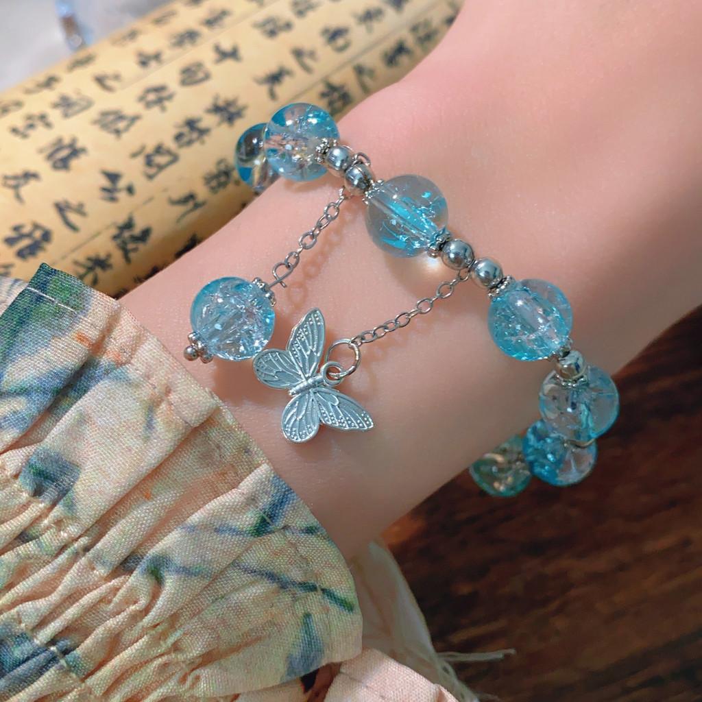 2024 Summer Chic Ice Crack Glazed Butterfly Bracelet Unisex Geometric Design