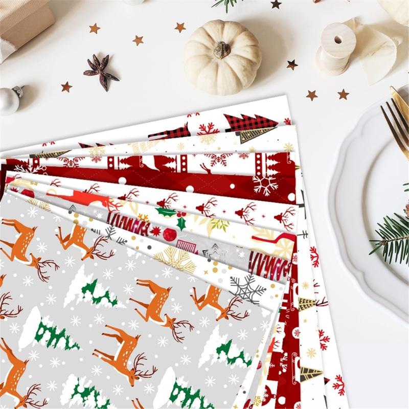 Festival Cartoon Reindeer Design Wrapping Sheets User Friendly Recyclable Paper For Christmas Parties Decorations