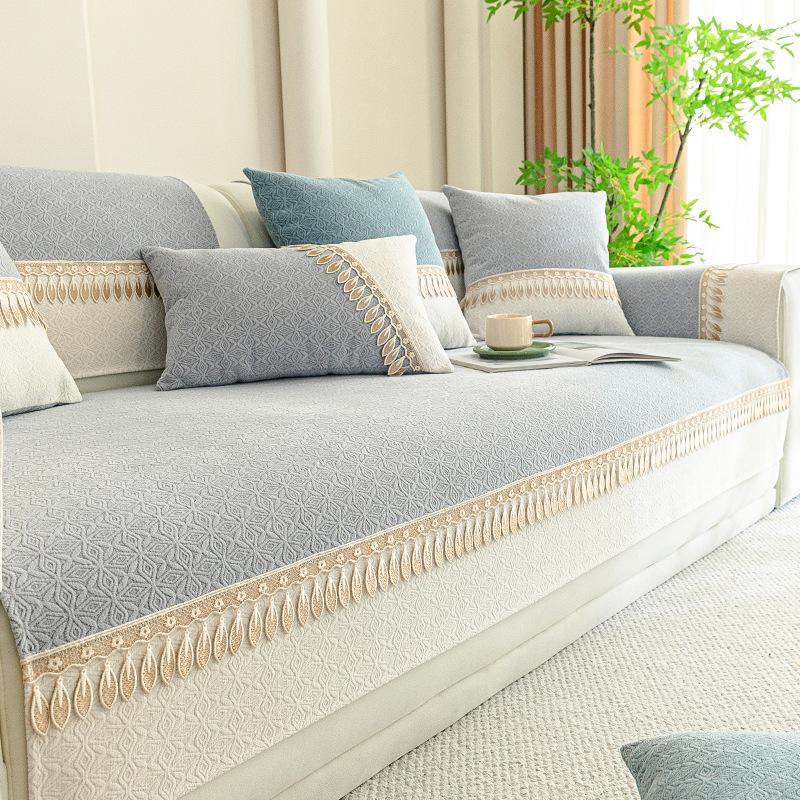 Leather Sofa Cushion Cover Is Universal In All Seasons  New Simple Chenille Non-Slip Concubine Sofa Towel Cloth Seat Cushion