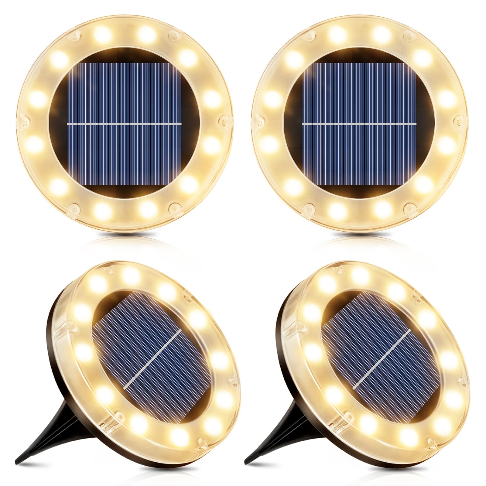 

Солнечные фонари для уличного сада - 12 светодиодов, на солнечной батарее, автоматическое включение света, датчик освещенности, солнечный напольный светильник, водонепроницаемость IP65, 1200 мАч, высокий