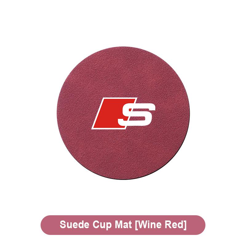 1pcs Suede Car Coaster Mat Water Cup Slots Non-Slip Pad for Audi C5 C6 C7 A4 B6 B8 B7 A6 A3 A5 Q3 Q5 Q7 8P  S3 S5 S1 S4 S2 RS3 RS4 RS5 RS6 RS8