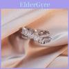Bague Tendance Réglable en Cuivre avec Design Ouvert en Forme de Croix Fashion et Pierre Zircon