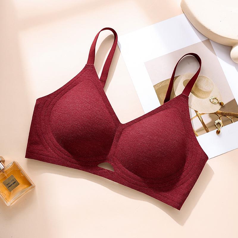 Women's Seamless Wire-Free Bra with Side Support & Anti-Sagging Design