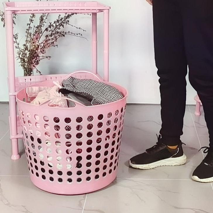 1 szt. duża 45 40 cm Plastikowe Kosze na Pranie z Uchwytami Duże Małe Perforowane Wentylowane Kosze Przenośne do Przechowywania Brudnych Ubrań