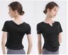 Yuoku Yoga Short Sleeve Sports Stretchy Women's Wear, Top, Fitness, Shirt, Figure-Contoured, Sweat-Wicking, Quick-Drying, Stretchy, Workout,