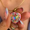Valentine'S Day Love Full Of Diamonds Open And Close Photo Album Photo Frame Necklace Cute Girl Dopamine Necklace Color