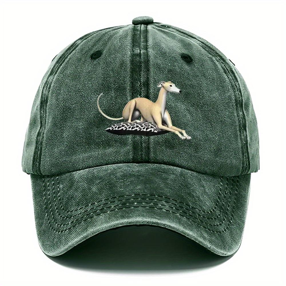 Dog print hat fashion style washed hat DAD hat