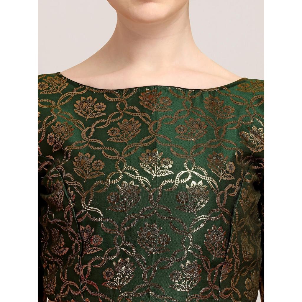 Indian Pakistani Designer Choli Women's Party Wear Ready Made Jacquard Blouse