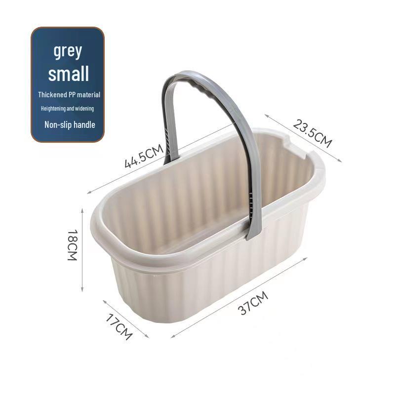 

Large Capacity Handheld Mopping Bucket with Wringer - Rectangular Plastic Design